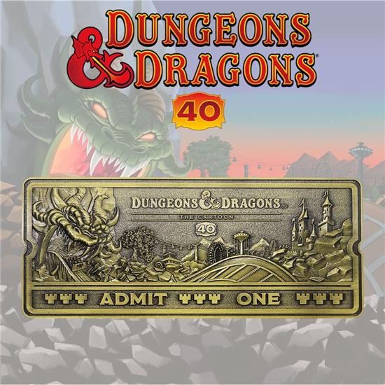 Dungeons & Dragons: D&D The Cartoon Replica 40th Anniversary Rollercoaster Ticket Limited Edition
