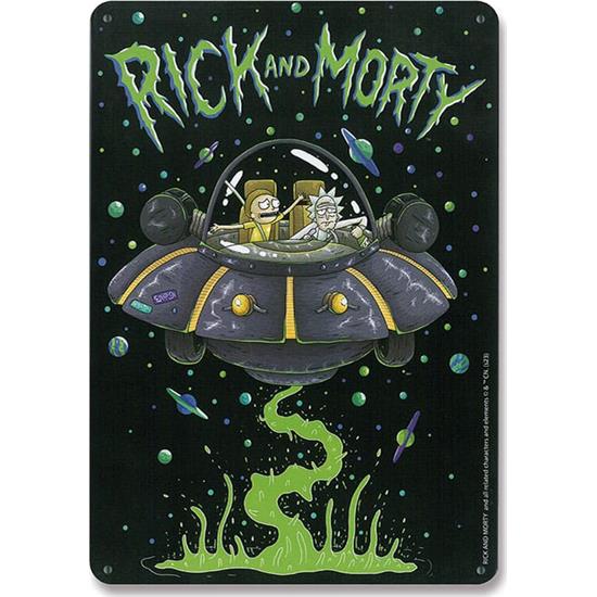 Rick and Morty: Rick & Morty Spaceship Tin Skilt 15 x 21 cm