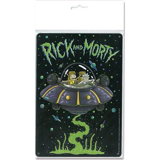 Rick and Morty: Rick & Morty Spaceship Tin Skilt 15 x 21 cm