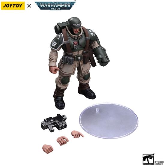 Warhammer: Astra Militarum Cadian Command Squad Veteran Sergeant with Power Fist Action Figure 1/18 12 cm