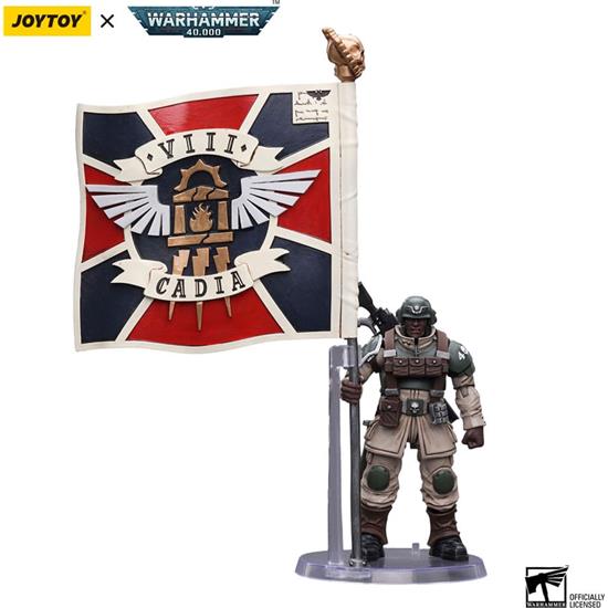 Warhammer: Astra Militarum Cadian Command Squad Veteran with Regimental Standard Action Figure 1/18 12 cm