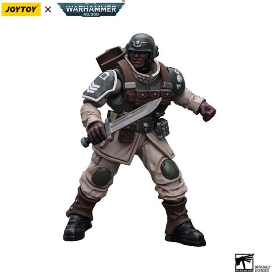 Warhammer: Astra Militarum Cadian Command Squad Veteran with Regimental Standard Action Figure 1/18 12 cm