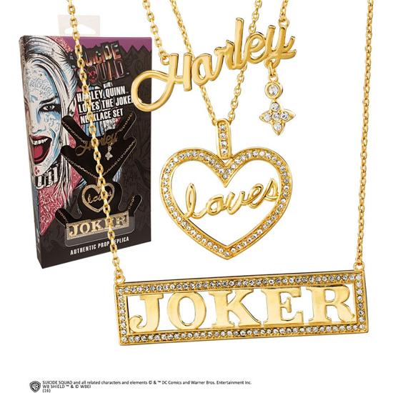 Suicide Squad: Suicide Squad Replica 1/1 Harley Loves Joker Necklace Set (gold-plated)