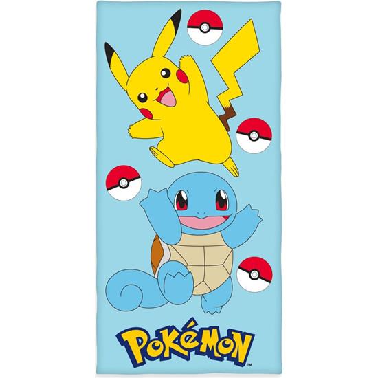 Pokémon: Pikachu & Squirtle Velour Håndklæde 75 x 150 cm