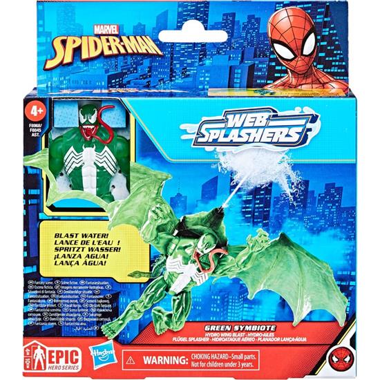 Spider-Man: Green Symbiote Hydro Wing Blast Epic Hero Series Web Splashers Action Figure 10 cm