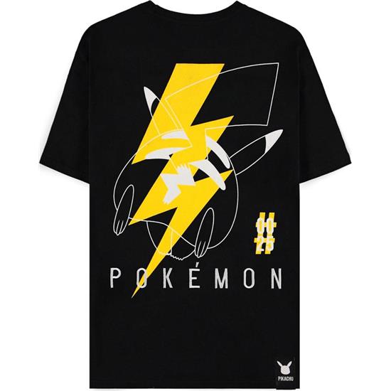 Pokémon: Black Pikachu Electrifying Line-art T-Shirt