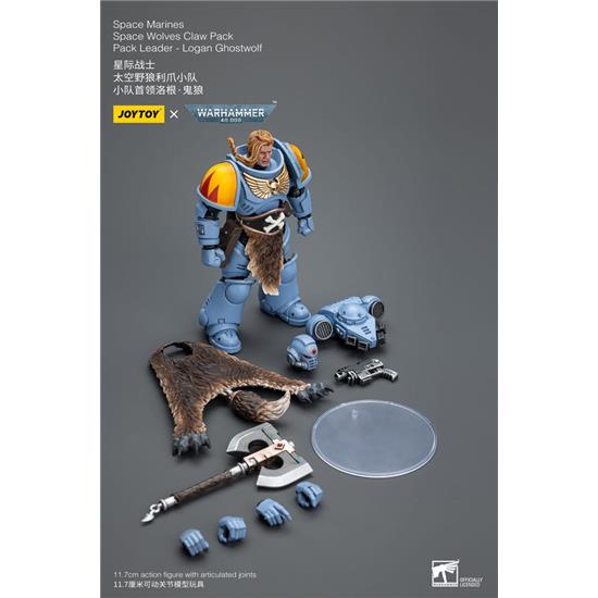 Warhammer: Space Marines Wolves Claw Pack Pack Leader - Logan Ghostwolf Action Figure 1/18 12 cm