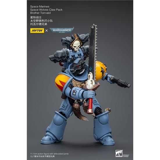 Warhammer: Space Marines Wolves Claw Pack Brother Torrvald Action Figure 1/18 12 cm