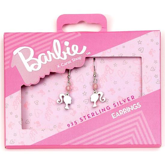 Barbie: Barbie Drop Silhouette & Rose Quartz Øreringe (Sterling Silver)