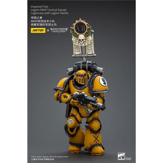 Warhammer: Imperial Fists Legion MkIII Tactical Squad Legionary with Legion Vexilla Action Figure 1/18 12 cm