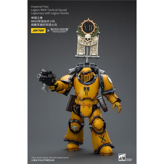 Warhammer: Imperial Fists Legion MkIII Tactical Squad Legionary with Legion Vexilla Action Figure 1/18 12 cm