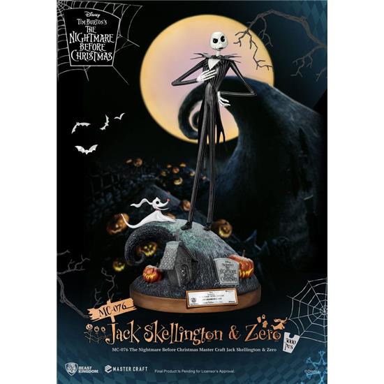 Nightmare Before Christmas: Jack Skellington & Zero Master Craft Statue 39 cm