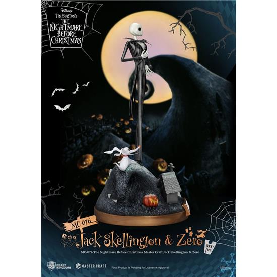 Nightmare Before Christmas: Jack Skellington & Zero Master Craft Statue 39 cm