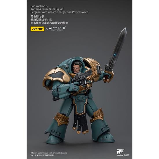 Warhammer: Tartaros Terminator Squad Sergeant With Volkite Charger And Power Sword Action Figure 1/18 12 cm