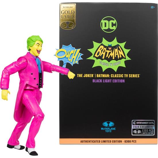 DC Comics: Joker Black Light Batman 1966 (Gold Label)  Action Figure 18 cm