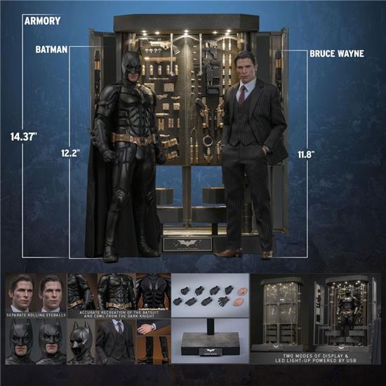 Batman: Batman Armory with Bruce Wayne (2.0) (Dark Knight) Movie Masterpiece Action Figures & Diorama 1/6