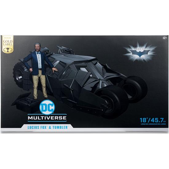 DC Comics: Tumbler with Lucuis Fox (The Dark Knight) (Gold Label) DC Multiverse Vehicle 18 cm