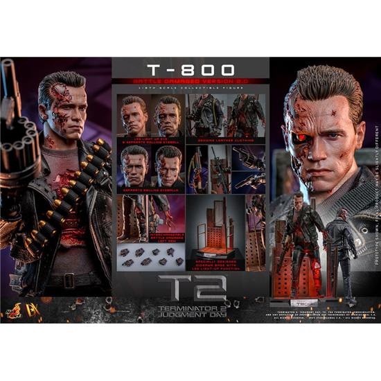 Terminator: T-800 Battle Damaged Version 2.0 Movie Masterpiece Action Figure 1/6 32 cm