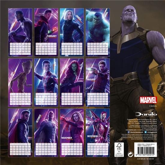 Avengers: Avengers Infinity War 2019 Kalender