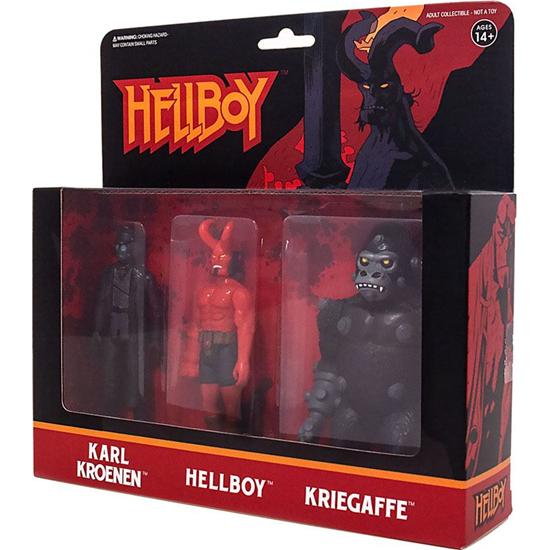 Hellboy: Hellboy ReAction Action Figure 3-Pack Pack A Hellboy w/horns, Karl Kroenen, Kriegaffe Ape 10 cm