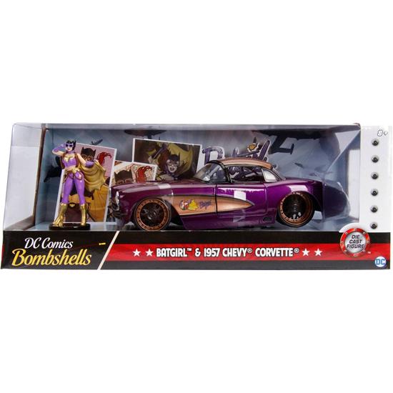 DC Comics: DC Bombshells Diecast Model Hollywood Rides 1/24 1957 Chevy Corvette with Batgirl Figure