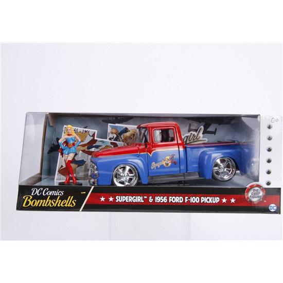 DC Comics: DC Bombshells Diecast Model Hollywood Rides 1/24 1956 Ford F100 with Super Girl Figure