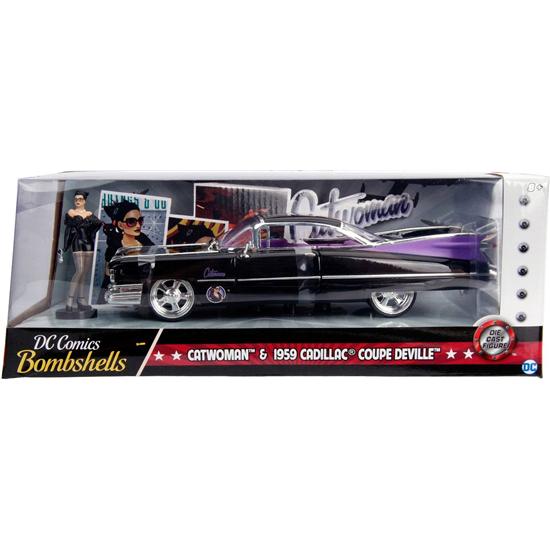 DC Comics: DC Bombshells Diecast Model Hollywood Rides 1/24 1959 Cadillac with Catwoman Figure