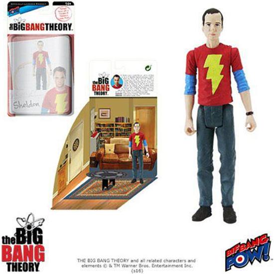 Big Bang Theory: The Big Bang Theory Action Figures with Diorama Set Sheldon Shazam Shirt 10 cm