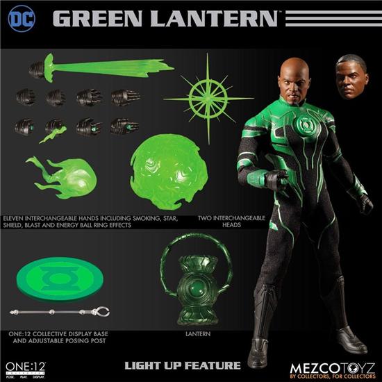 Green Lantern: DC Comics Light-Up Action Figure 1/12 John Stewart - The Green Lantern 17 cm