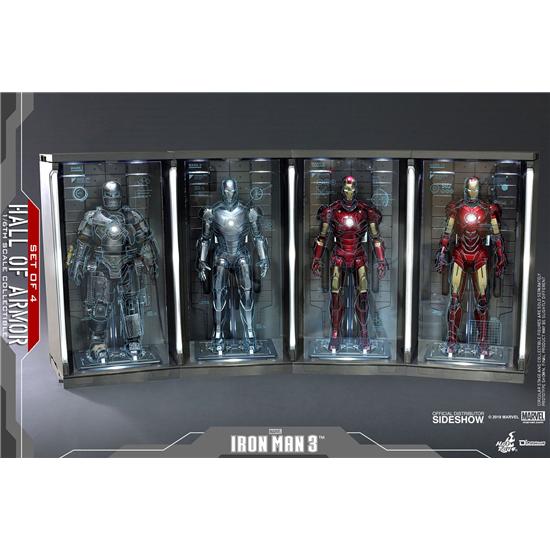 Iron Man: Iron Man 3 Diorama Set 1/6 Hall of Armor 38 cm 4-pack