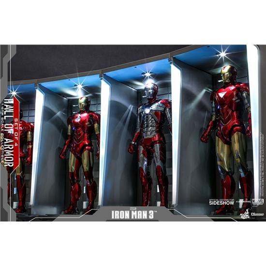 Iron Man: Iron Man 3 Diorama Set 1/6 Hall of Armor 38 cm 4-pack