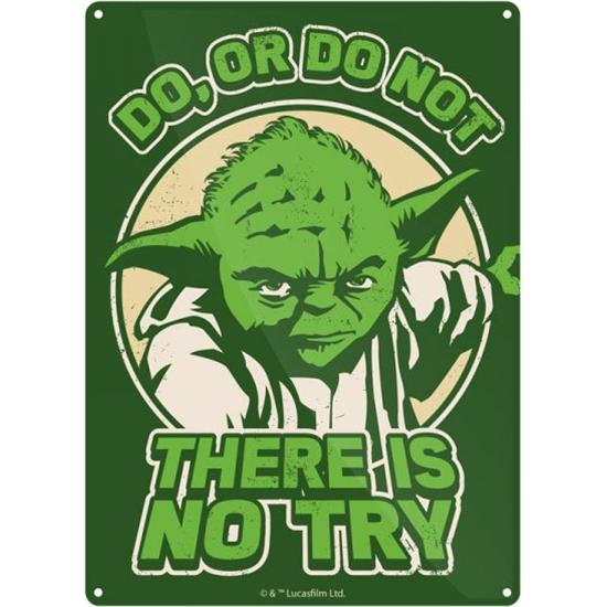 Star Wars: Yoda Try Tin Skilt 21 x 15 cm