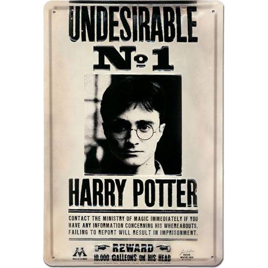 Harry Potter: Undesirable No 1 3D Tin Skilt  20 x 30 cm