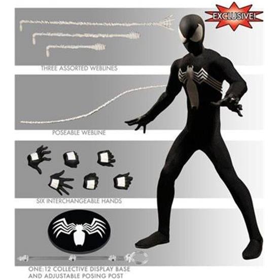 Spider-Man: Marvel Action Figure 1/12 Black Suit Spider-Man Previews Exclusive 15 cm