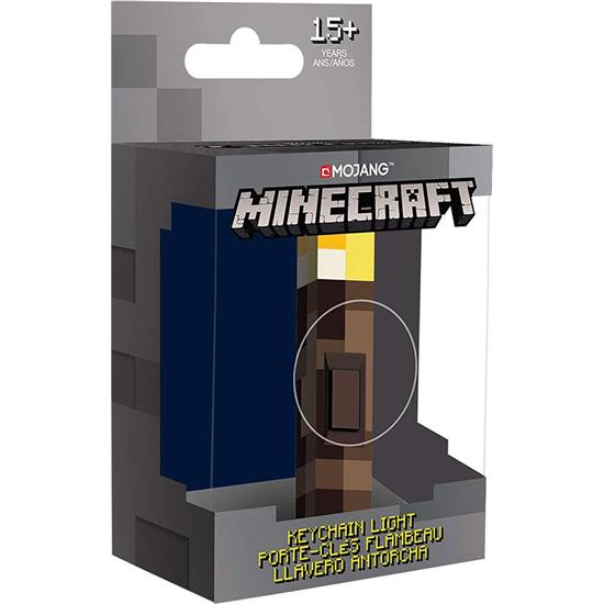 Minecraft: Fakkel 3D Light-Up Nøglering 5 cm