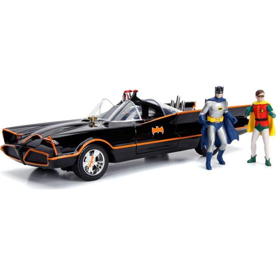 Batman: Batman Diecast Model 1/18 1966 Batmobile with Light-Up Functions and Figures
