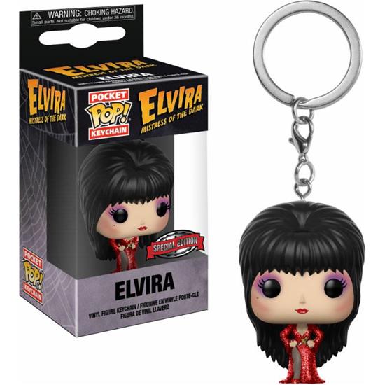 Elvira: Elvira i Rød Kjole POP! Vinyl Nøglering