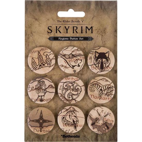 Elder Scrolls: Skyrim Regions Pins 9-Pack