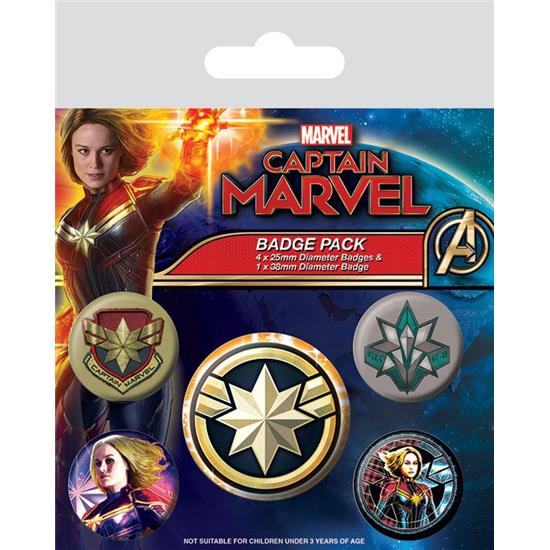 Captain Marvel: Captain Marvel Badges 5-Pak