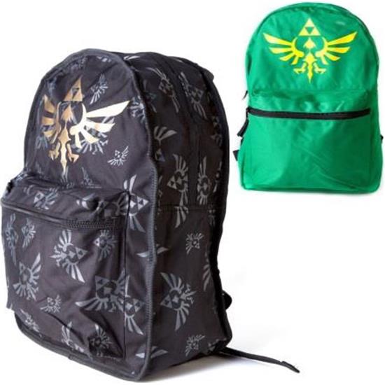 Zelda: Zelda vendbar sort og grøn taske