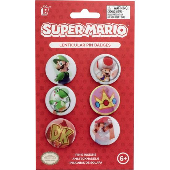 Super Mario Bros.: Super Mario Badges 6-Pack