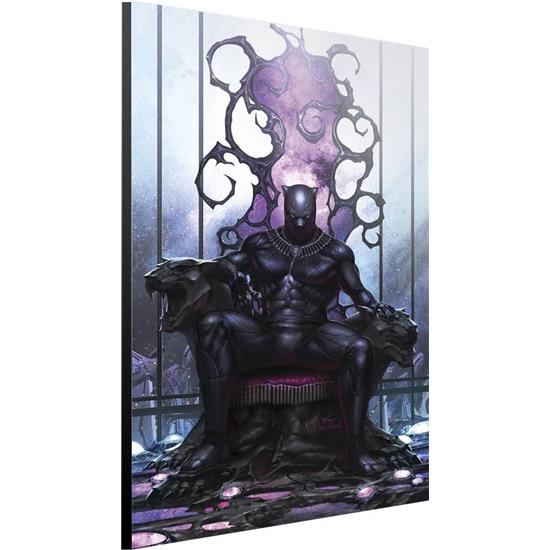 Marvel: Black Panther on Throne Wooden Wall Art by In-Hyuk Lee 24 x 36,5 cm