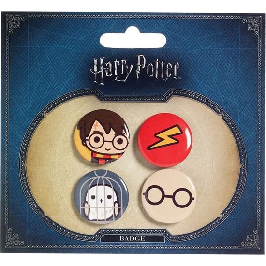 Harry Potter: Harry Potter & Hedwig Cutie Badgets 4-Pak