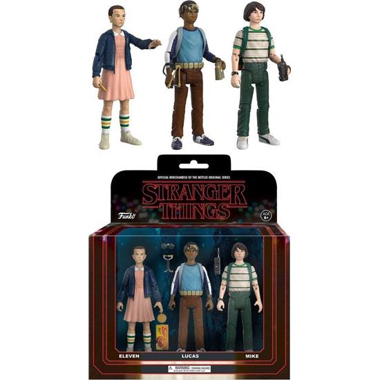 Stranger Things: Stranger Things ReAction Action Figures 3-Pack Mike, Eleven & Lukas 8 cm