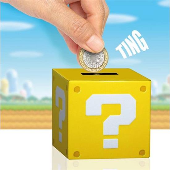 Super Mario Bros.: Super Mario Money Bank with Sound Question Block 10 cm