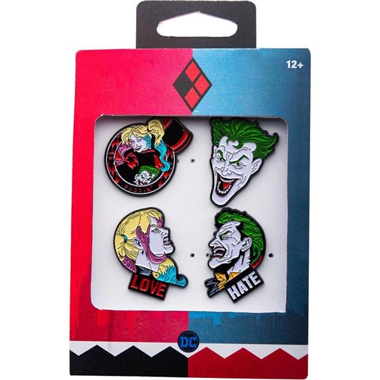 DC Comics: Joker & Harley Quinn Pins 4-Pak