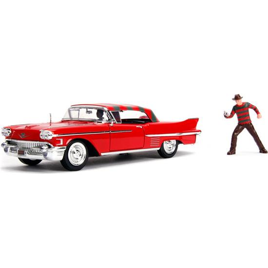 A Nightmare On Elm Street: American Horror Rides Cadillac 1958 with Figure Diecast Model 1/24