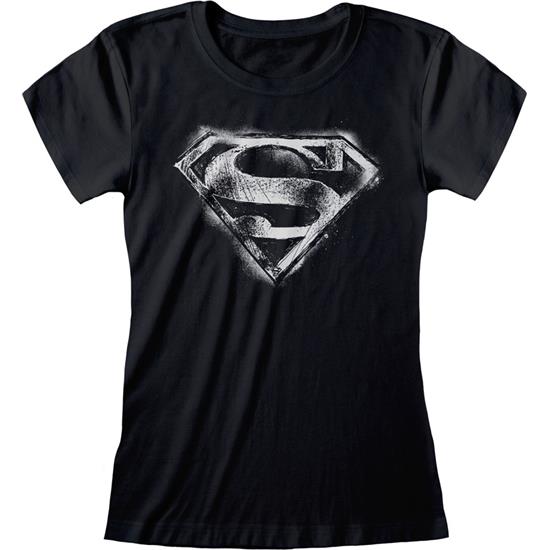 Superman: Distressed Mono Logo T-Shirt (damemodel)