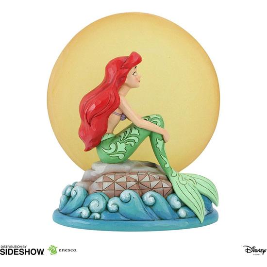 Den lille havfrue: Ariel Sitting on Rock by Moon Statue (The Little Mermaid) 19 cm
