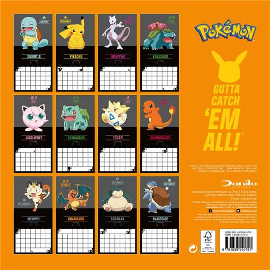 Pokémon: Pokemon Kalender 2020